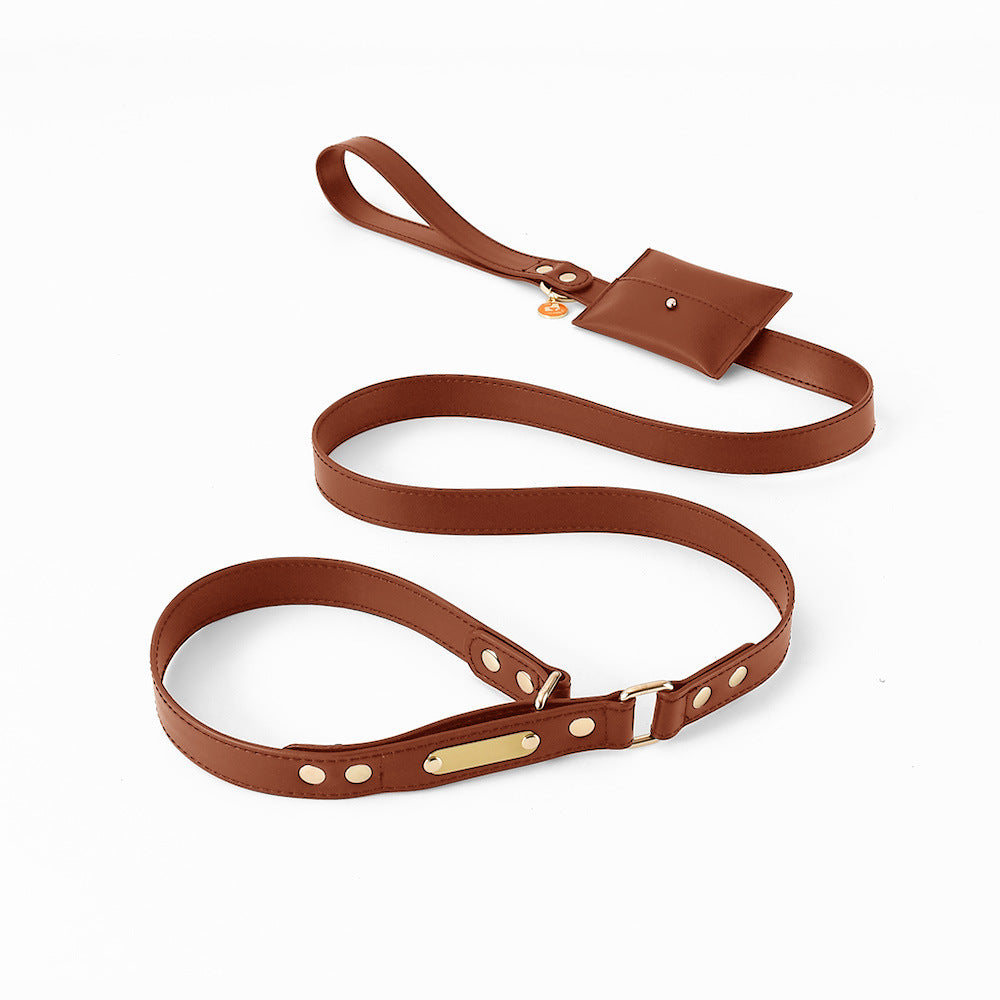 One-piece Leather Explosion-proof Leash For Pet Dogs