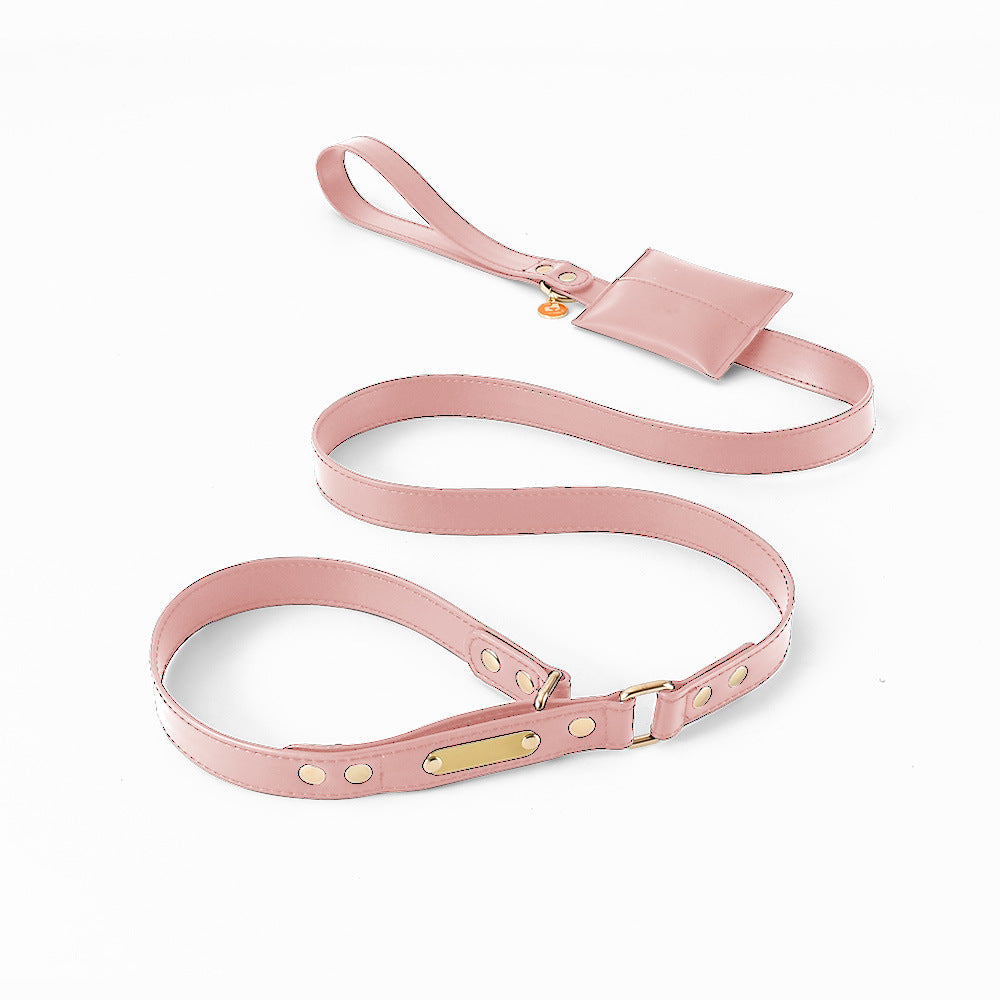 One-piece Leather Explosion-proof Leash For Pet Dogs